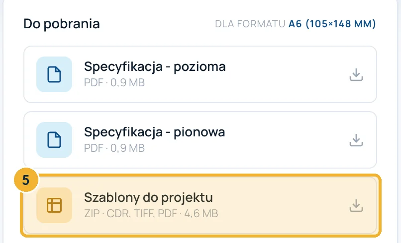Blok Do pobrania pod kalkulatorem: pobierz szablon do projektu z zaznaczonym spadem