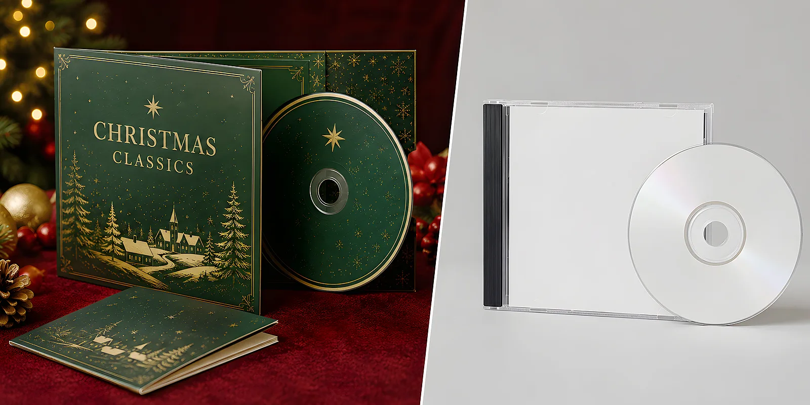 Świąteczna płyta CD z okładką przypominającą prawdziwy album