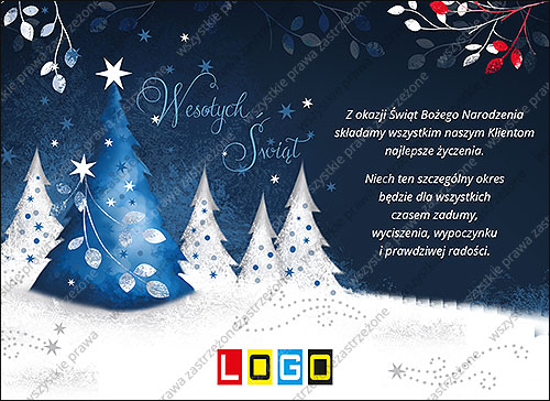 Navy night above a white grove - e-card EBN-030