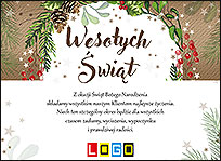 Świerkowy wieniec z brązowym napisem
