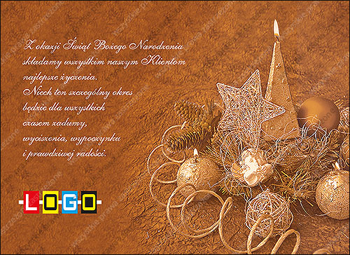 Burning candle among wire balls - e-card EBN-111