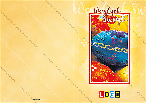 Colourful Easter eggs in a red frame - WN1-101, Cover: front and back