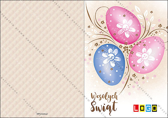 Easter eggs with white flowers - WN1-190, Cover: front and back