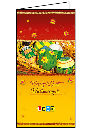Pisanki w wiklinowym koszyku