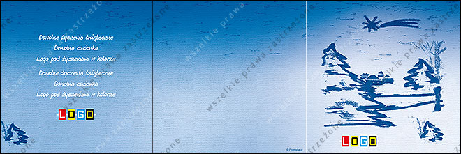 Blue landscape painted with a brush - CD in a card wallet