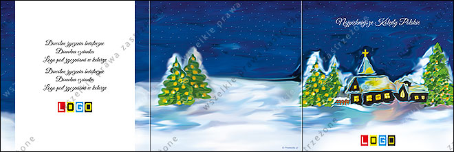 Lit-up little church in the snow - CD in a card wallet