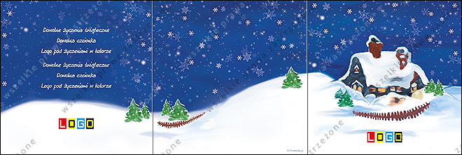 Cottage with a red fence in snowdrifts - CD in a card wallet