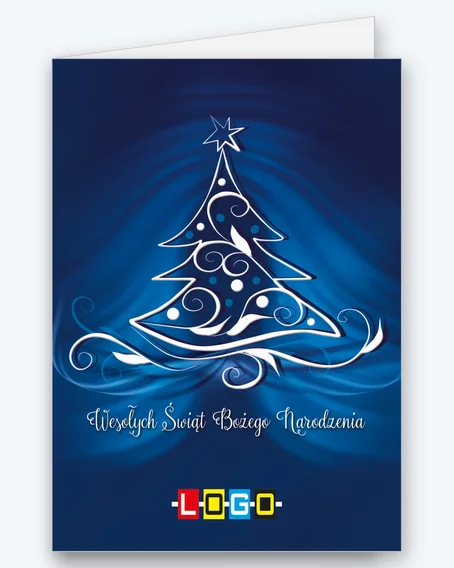 White Christmas tree in a blue glow BN1-019 - cover
