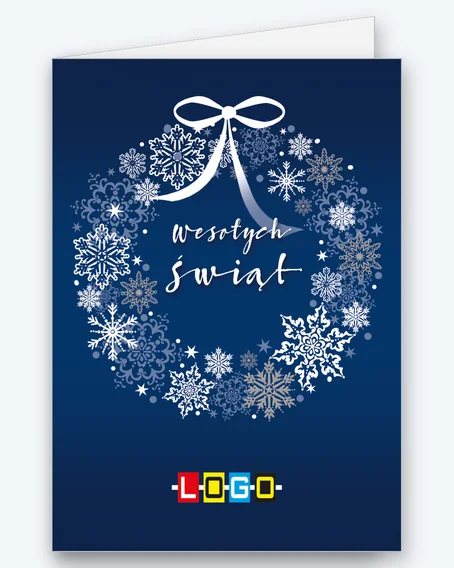 Snowy wreath with a white bow BN1-037 - cover
