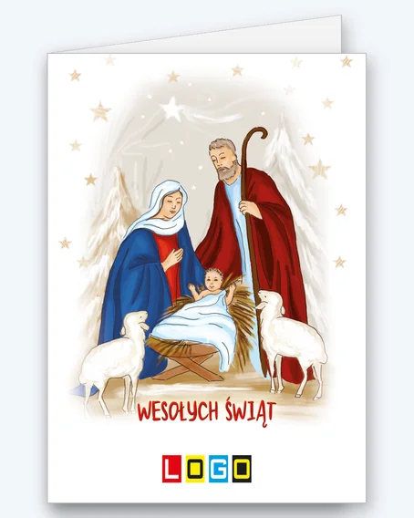 Holy Family in a stable with sheep BN1-044 - cover
