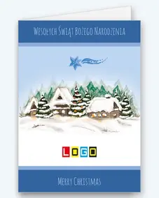 Drewniane chaty w zaśnieżonym lesie BN1-058 - okładka