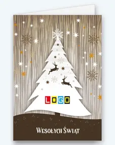Wycinana choinka z reniferami na drewnie BN1-084 - okładka