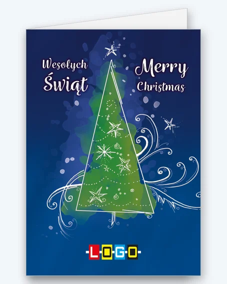 Green triangle Christmas tree with swirls BN1-108 - cover