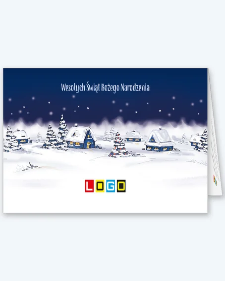 Niebieskie domki w śnieżnej dolinie BN1-127 - okładka
