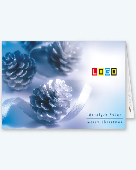 Light grey pine cones and a light blue ribbon BN1-134 - cover