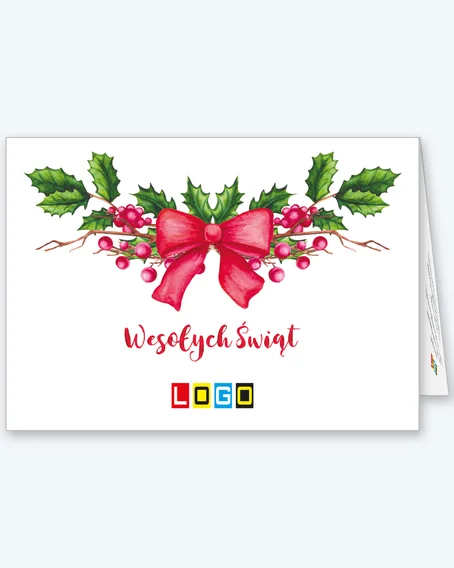 Watercolour bow with holly BN1-138 - cover