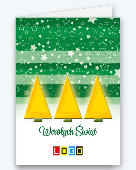 Yellow Christmas trees under a starry band BN1-151 - cover