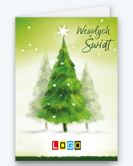 Painted Christmas tree in a lime glow BN1-154 - cover