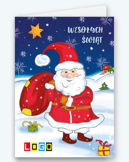 Mikołaj z workiem na śnieżnej łące BN1-232 - okładka