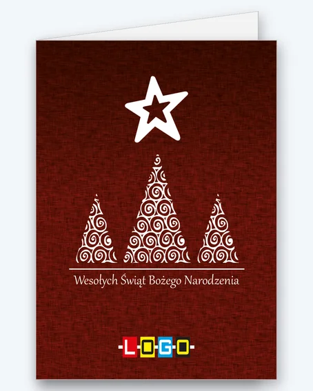 Three spiral Christmas trees under a white star BN1-233 - cover