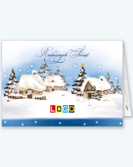 Cabins in snowdrifts under a blue sky BN1-240 - cover