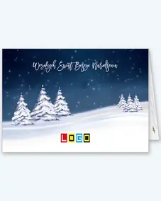 Dwie kępy świerków w nocnym śniegu BN1-259 - okładka