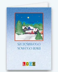Zimowa wioska w czerwonej ramce BN1-291 - okładka