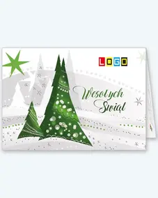 Zielone choinki z rozmytymi światełkami BN1-334 - okładka