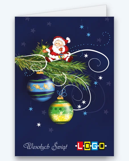 Santa on a sprig with baubles BN1-338 - cover