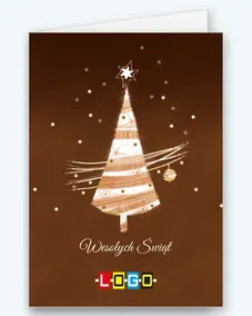 Szkicowa choinka w pasy na brązie BN1-400 - okładka