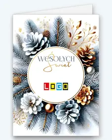 Biały medalion w wieńcu z szyszek BN1-404 - okładka