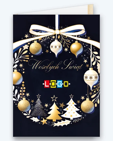 Circle of baubles under a white bow BN1-409 - cover