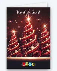 Spiralne choinki z czerwonych wstęg BN1-442 - okładka