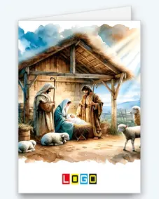 Akwarelowa stajenka z pasterzem BN1-457 - okładka