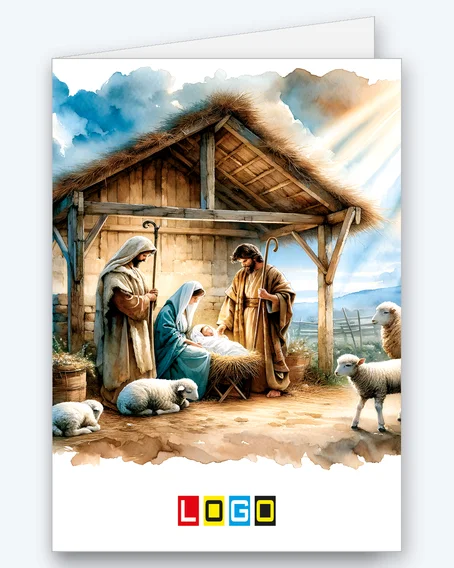 Watercolour stable with a shepherd BN1-457 - cover