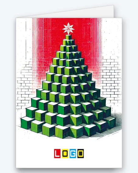 Christmas tree of green cubes BN1-473 - cover