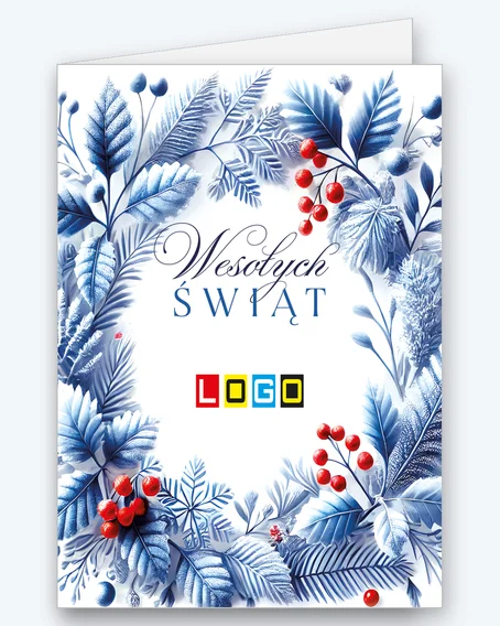 Frame of blue leaves and berries BN1-487 - cover