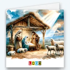 Akwarelowa stajenka z pasterzem BN2-457 - okładka