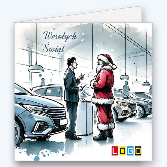 Santa choosing a car with a salesperson BN2-523 - cover