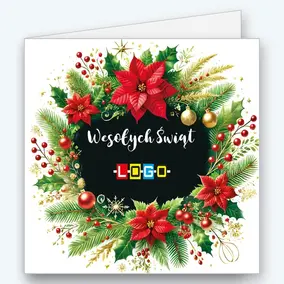 Wieniec z poinsecji wokół czarnego owalu BN2-530 - okładka