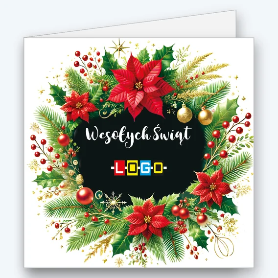 Poinsettia wreath around a black oval BN2-530 - cover