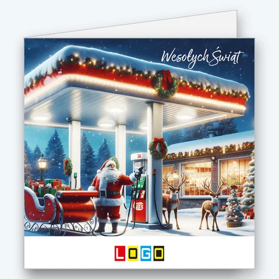 Santa at a petrol station at night BN2-538 - cover