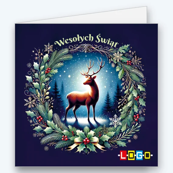 Jeleń w wieńcu z ostrokrzewu BN2-581 - okładka