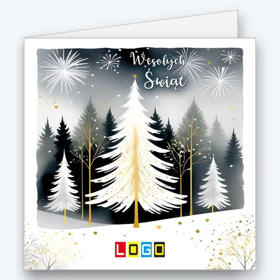 White and amber spruces under bursts of light BN2-593 - cover