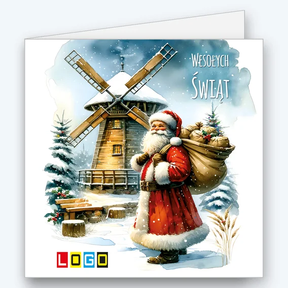 Santa with his sack by a windmill BN2-612 - cover