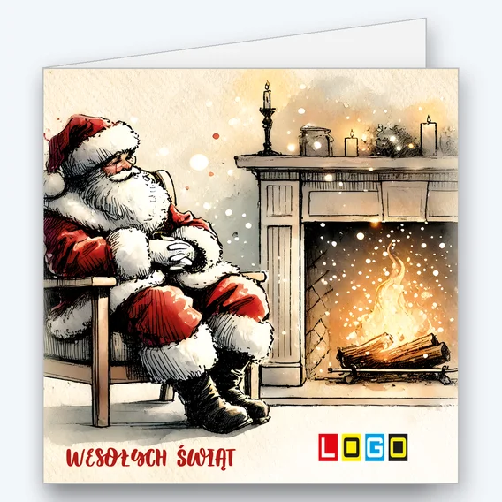Santa napping by the fireplace BN2-668 - cover