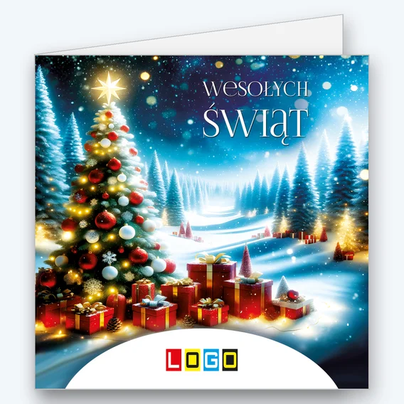 Christmas tree with red presents at night BN2-669 - cover