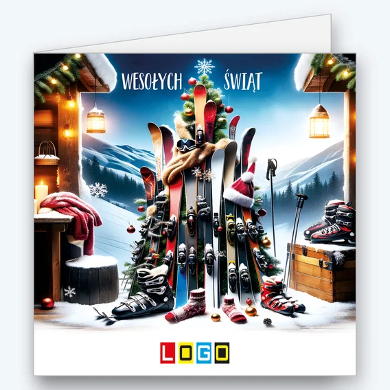 Christmas tree of skis in the mountains BN2-679 - cover