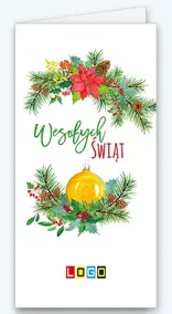 Poinsecja i żółta bombka w akwareli BN3-087 - okładka
